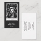 Mystical Tarot Charcoal Gray Barista Visitekaartje (Voorkant / Achterkant)