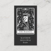 Mystical Tarot Charcoal Gray Barista Visitekaartje (Voorkant)