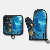 Mystical Tree Home Dreamscape Ovenwant & Pannenlap Set (Voorkant)