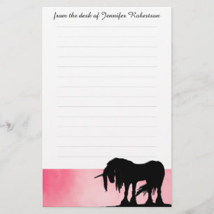 Mystical Unicorn w/lines (misty roze) Briefpapier