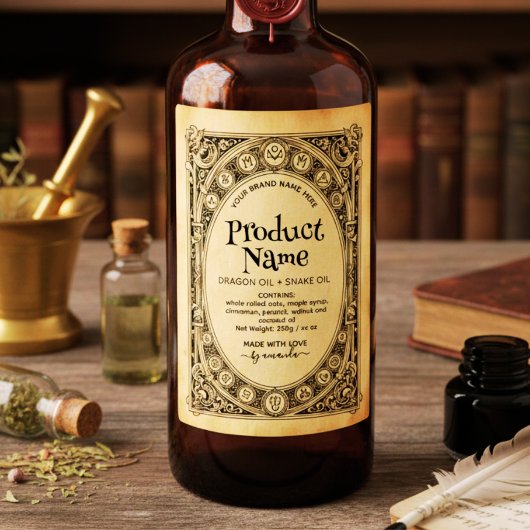 Mystical Vertical Elixirs Apothecary Style Labels Wijn Etiket