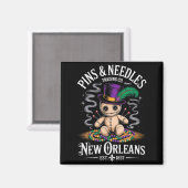 Mystical Voodoo Doll New Orleans Ns And Needles Ar Magneet (Voorkant / Achterkant)