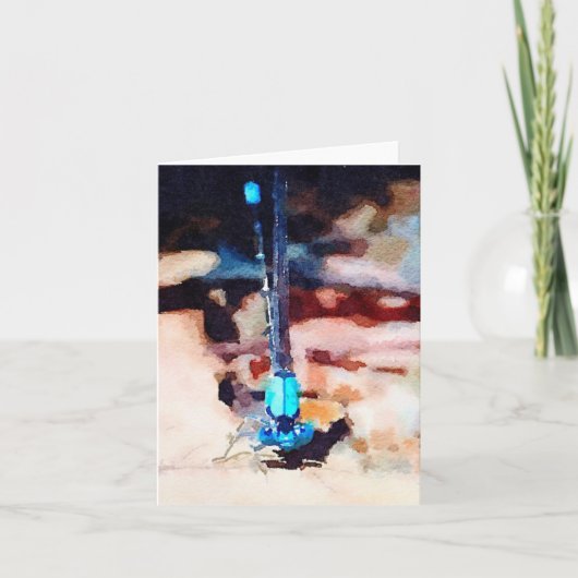 Mystical Waterlogue Damselfly Note Card Kaart (Voorkant)