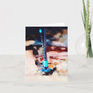 Mystical Waterlogue Damselfly Note Card Kaart