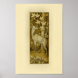 Mystical White Deer in Bossen 1877 Print