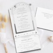 Mystical White Silver Sun Moon Astronomie Space All In One Uitnodiging