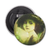 Mystical Willow Tree Fairy Fantasy Art Button Flesopener (Voorkant)