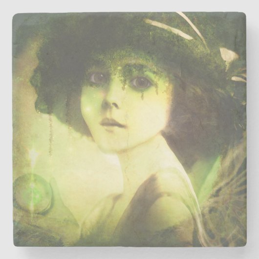 Mystical Willow Tree Fairy Fantasy Art Stenen Onderzetter (Voorkant)