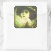 Mystical Willow Tree Fairy Fantasy Art Vierkante Sticker (Tas)