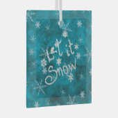 Mystical Winter Blue Silver Snowflakes laten het s Glas Ornament (Voorkant Rechts)