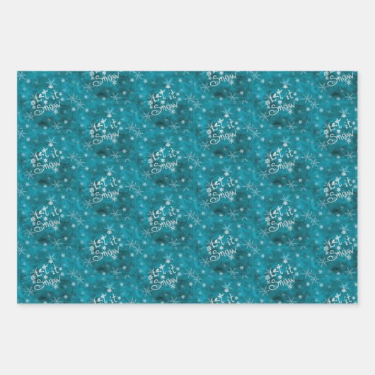 Mystical Winter Blue Silver Snowflakes laten het s Inpakpapier Vel (Voorkant 2)