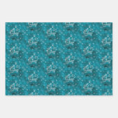 Mystical Winter Blue Silver Snowflakes laten het s Inpakpapier Vel (Voorkant)