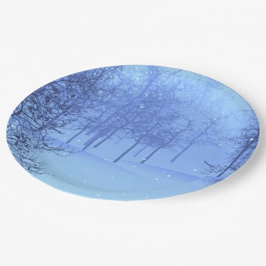 Mystical Winter Wonderland op een Papieren Bordje (Gekanteld)