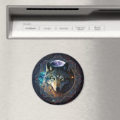 Mystical Wolf Moon Mandala Magneet (Insitu (Vaatwasser))