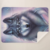Mystical Wolf Sherpa Blanket Deken (Voorkant (horizontaal))