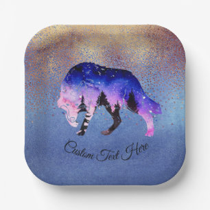 Mystical Wolf Spirit Animal Gepersonaliseerd Papieren Bordje