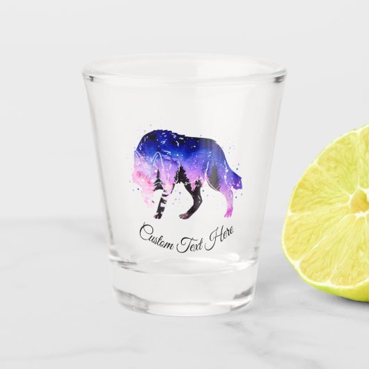 Mystical Wolf Spirit Animal Gepersonaliseerd Shot Glas (Voorkant)
