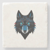 Mystical Wolf Stenen Onderzetter (Voorkant)