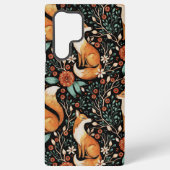 Mystical Woodland Fox with Moons and Moths Samsung Galaxy Hoesje (Achterkant)