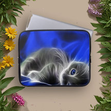 Mystiek Blauw Abstract Glowing Cat