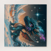 Mystiek Chibi Dragon Winterlandschap Legpuzzel (Horizontaal)