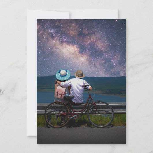 Mystiek Chique Rood Sinaasappel Star Moon Fotoruim Kaart (Achterkant)