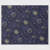 Mystiek design  stijl. Oog, maan, sterren Cadeaupapier (Vlak)