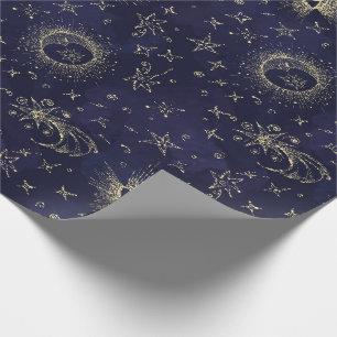 Mystiek design  stijl. Oog, maan, sterren Cadeaupapier