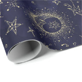 Mystiek design  stijl. Oog, maan, sterren Cadeaupapier (Rol Hoek)