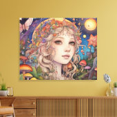 Mystiek Fantasy Meisje - Magisch Canvas Afdruk (Insitu (Woonkamer))