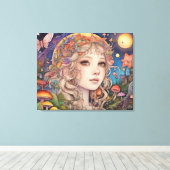 Mystiek Fantasy Meisje - Magisch Canvas Afdruk (Insitu (Houten vloer))