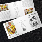 Mystiek gotisch zwart-wit heks tarotontwerp drieluik kaart