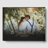 Mystiek Goud Hemelse Sterren Bruiloft Gastenboek (Achterkant)