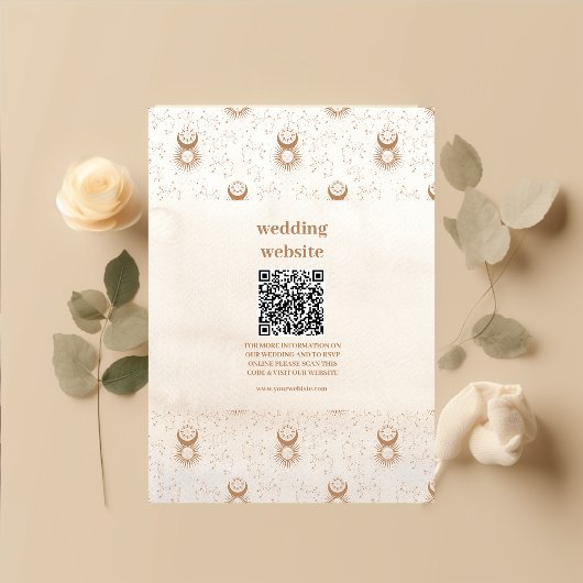 Mystiek Goud Hemelse Sterren Bruiloft Informatiekaartje