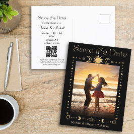 Mystiek gouden script QR code foto Opslaan van de  Aankondigingskaart