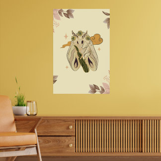 Mystiek Grafisch Kunstwerk, Beige Fae Moth Poster