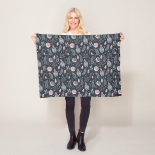 Mystiek Hemels Botanisch Patroon Fleece Deken