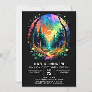 Mystiek hout betoverde verjaardag kaart