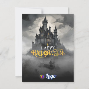 Mystiek Kasteel Halloween Gothic Spooky Design Briefkaart