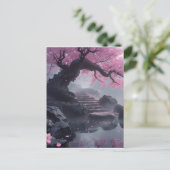 Mystiek Kersenbloesempad – betoverde trap Briefkaart (Staand voorkant)