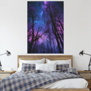 Mystiek Kosmisch Bos Canvas Muurkunst – Dromerig Afdruk