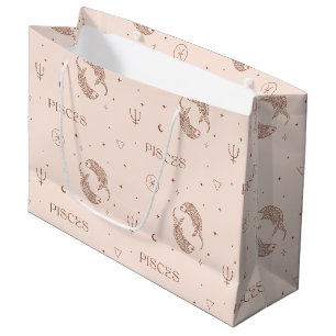 Mystiek Libra-sterrenbeeldpatroon in bruin en bord Groot Cadeauzakje