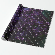 Mystiek Lila Crescent Moon Wrapping Paper