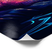 Mystiek neon bos met gloeiende paddenstoelen perfect poster (Hoek)