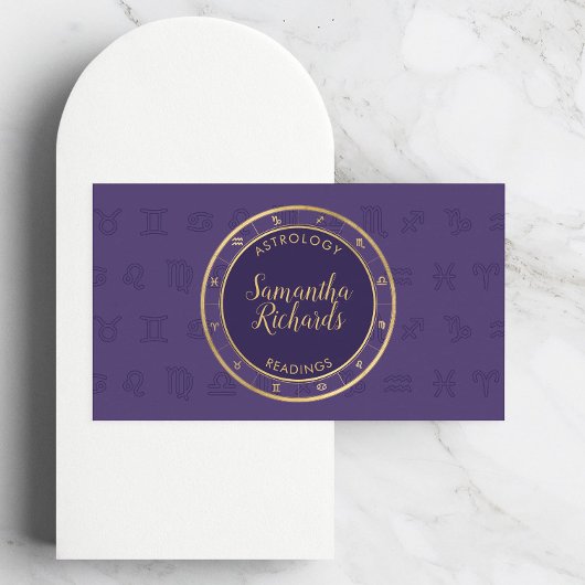 Mystiek Paarse Zodiac Astrologie Visitekaartje