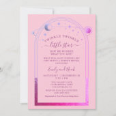 Mystiek Roze Paarse Zon Maan Sterren Baby shower Kaart (Voorkant)