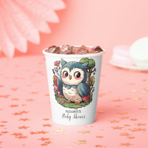 Mystiek Schattige Uil Baby shower Papieren Bekers