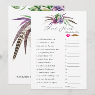 Mystiek Succulent Vrijgezellenfeest Game Kaart