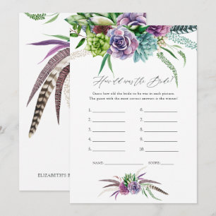 Mystiek Succulent Vrijgezellenfeest Game Kaart