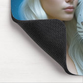 Mystiek Witte Tijger en Vrouw Magisch Muismat (Hoek)